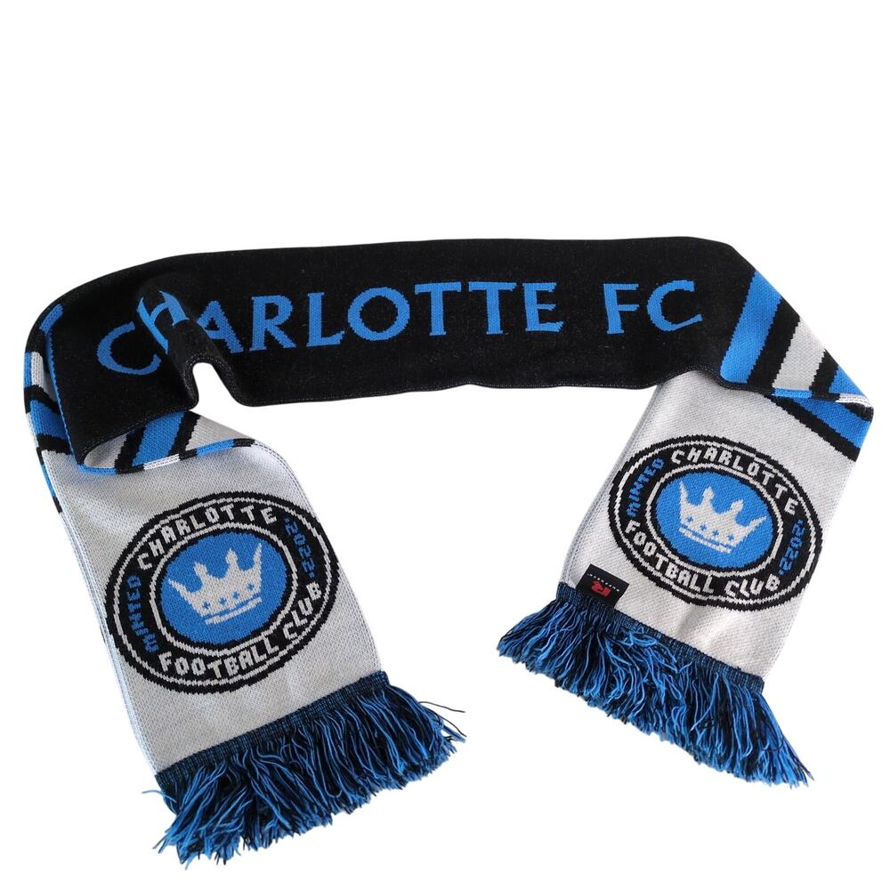 Charlotte United Football Club Soccer Knit Fringe Scarf Ruffneck NC CLT FC